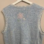 Erika White Stag Snowman Christmas Holidays Grandma Sweater Vest Blue Size Large Photo 4