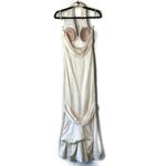 BHLDN Amy Kuschel Cream Champagne Silk Draped Halter Maxi Gown Dress Size Small Photo 2