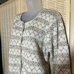 Reba Rose Vintage 1990s Y2K Beige Striped Cardigan Sweater 100% Cotton Small Photo 3