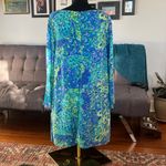 Lilly Pulitzer  Teal and Blue Swirl long sleeve Dress size large Photo 2