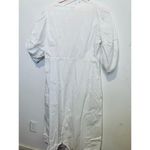 RHODE White 100% Cotton Cutout Front Tie Puffed Sleeves Greer Midi Dress Size 14 Photo 4