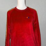 Aviator Nation  Velvet Stripe Classic Sweatshirt Relaxed Size XS Red Photo 0