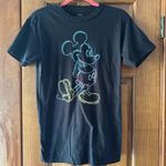 Disney  Mickey Mouse T-Shirt Mens Small Neon Outline Black Graphic Tee Disneyland Photo 0