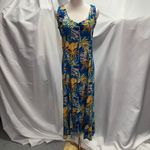 Mama Hawaii beachwear Floral Sleeves‎ Maxi Dress Women Small Vacation Resort Blue Photo 1