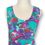 Vintage Petite Notations Tank Top Purple Pink Tropical Beach Palm Print Green Size undefined Photo 4