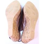 Anne Klein Odiana Brown Leather Slingback Wedges 6 Photo 11