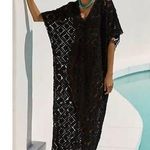 Anthropologie Dolman Sleeve Sheer Crochet Cover Up Maxi Dress Black Women's XS Photo 0
