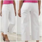 Soft Surroundings  Cropped Wide Leg Jeans Stretch Patch Pockets White Size 18W Photo 1