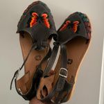 Mexican Black Leather Butterfly Sandals Size 9 Photo 0