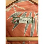 Tommy Bahama Top Womens Small Orange Coral Silk Floral Tropical Hawaiian Beach Photo 3