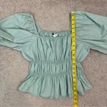 ZARA  Taffeta‎ Puff Sleeve Blousee Light Green XS Photo 8