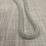 Vintage Faux Pearl Long Beaded Necklace Green Photo 4