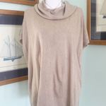 Kerisma  Neutral Heathered Wool Blend Lightweight Turtleneck Sweater Poncho S/M Photo 0