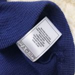 MONROW Blue Thermal Henley Shirt Waffle Knit Scoop Neck Long Sleeve Medium New Photo 7