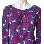 Oscar de la Renta  Jersey Knit Long Sleeve Multi Color Top, Sz M Photo 6