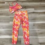 Wildfox  Sweat Tie Dye Two Piece Sports Bra Leggings Pink Orange Womens Medium Photo 1