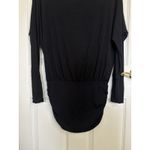 Boston Proper  Black Wide Neck Long Sleeve Tunic Mini Dress Size Small Stretch Photo 4
