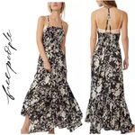 Free People  Heat Wave boho floral Print Maxi Dress, spaghetti strap racer back,S Photo 1