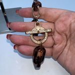 Michael Kors  Tortoise Shell Large Link Crystal Rose Gold Toggle Bracelet Photo 0