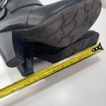 BOC Born Ankle Bootie 10 Black Leather Side Zip Double Buckle Western Goth Biker Photo 5