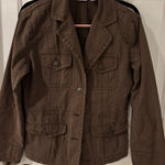 Chico's Jacket Brown Button Front Pockets Blazer Size 1 Photo 0