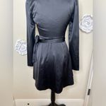 Lulus NTM: Lulu’s Festive Forever Black Satin Long Sleeve Mini Wrap Dress in Size XS Photo 11