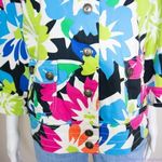 Vintage floral print cotton blend jacket,‎ size L Blue Size L Photo 3