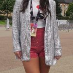 EXPRESS Silver Sequin Blazer Photo 0