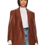 Steve Madden Imaan Faux Leather Blazer in Cognac Photo 0