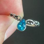 Teal crystal silver ring size 4.5 Photo 4
