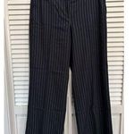 Ann Taylor Loft By  Black/Blue Striped Dress Pants Mid Rise Zip Size See Measures Photo 0