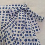 Vineyard Vines Painterly Grid Blue White Faux Wrap Ruffle Mini Skirt Photo 5