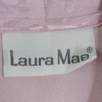 1970s Vintage Laura Mae Pastel Pink Satin Pussybow Neck Bow Blouse Medium Photo 3