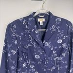 Talbots ‎ Floral Jacket Silk Embroidery Blue Size 12 Fairy Feminine Photo 1