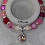 Pink Beaded Bracelet with Heart Charm Photo 5