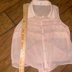 Papaya Light Pink Ruffle Sleeveless Blouse top shirt tie waist size medium Photo 2