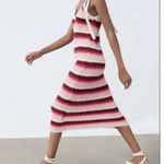ZARA Blogger Favorite Striped Knit Red Summer Maxi Dress Size M Photo 1