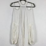 Free People  Drift Away White Cold Shoulder Balloon Sleeves Tunic Dress Medium Photo 3
