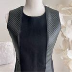 Akris Black Wool And Leather Dress Sleeveless Midi Dress Photo 1