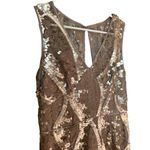 Adrianna Papell Sequin & Lace Mini sleeveless sexy dress in taupe size 8 Photo 4