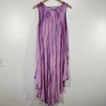 Papa Vancouver Boho Handkerchief Hem Dress Purple Crinkle Rayon Free Size India‎ Size M Photo 2