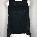 Club Monaco  Women's Black Linen Crochet Sleeveless Blouse Size Small Photo 0