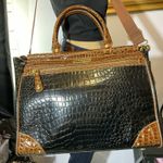 Samantha Brown Bag Women's Brown Black Faux Croc Weekender Overnight Tote Photo 5