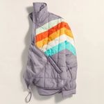 NWT $228 Free People Movement Pippa Packable Puffer Jacket Steel Peach Combo S Gray Photo 2