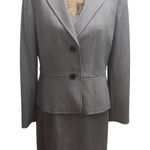 Kasper  Womens Grey Black Sheath Dress Size 10 Suit Separates Size 12 Photo 0