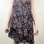 Free People Navy Floral Print Asymmetric Layered Mini Dress Photo 0