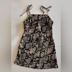 ZARA  Black and‎ Cream Printed Mini Slip Dress NWT Size M Photo 2