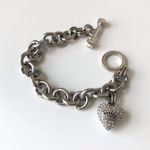 Juicy Couture Crystal Heart Charm Toggle Bracelet Photo 3