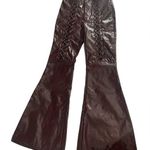 Dolls Kill FLARE LACE UP BROWN FAUX LEATHER PANTS  SIZE XSMALL DELIA'S Photo 0