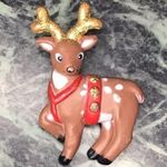 Glitter Christmas Reindeer pin Gold Photo 0